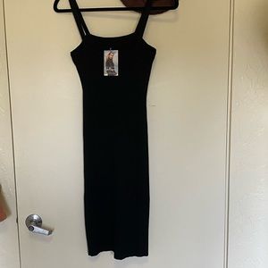 No rest for bridget knee length super stretchy fitted black dress